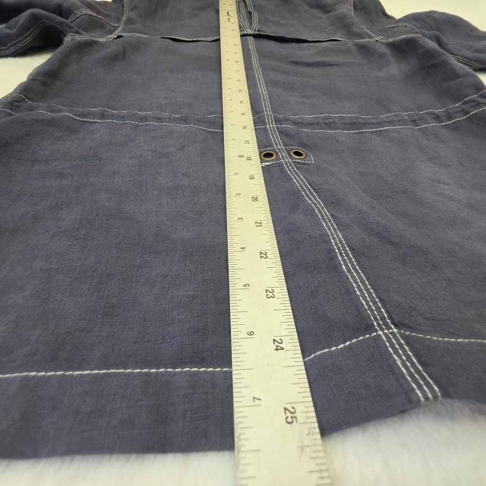Tommy Bahama Relax Navy Blue 100% Linen Hooded Contrast Stitch Jacket Small - Picture 11 of 13